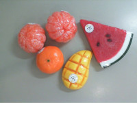 Set of 5 fruit-shaped soaps from Thailand