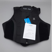  black FLEX PRO equestrian back protector vest designed for rider safety. 