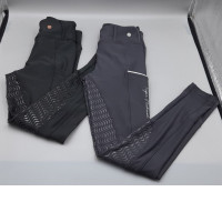 Set of 2 black riding breeches are by the brand Roger Hicheval.
