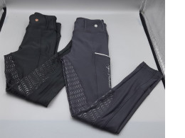 Set of 2 black riding breeches are by the brand Roger Hicheval.