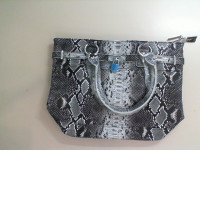 Gray faux leather bag