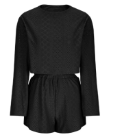 A set of black shorts and a long-sleeved T-shirt.