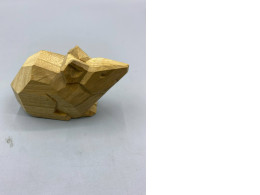 Wooden carved figurine of a Japanese zodiac rat.