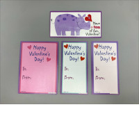 Set of 4 Valentine's postcard