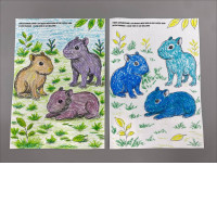 Set of 2 Coloring pages of rabbits.