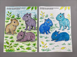Set of 2 Coloring pages of rabbits.
