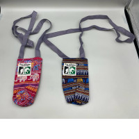 Set of 2 Thai elephant patterned crossbody bags are often used to carry mobile phones.