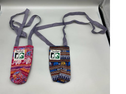 Set of 2 Thai elephant patterned crossbody bags are often used to carry mobile phones.