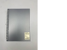 MUJI refillable notebook, A5 size, with polypropylene plastic cover.