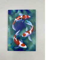 Wall art of koi fish