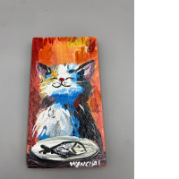 Wall painting of a cat.