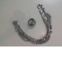 Set of eagle head ring and bracelet