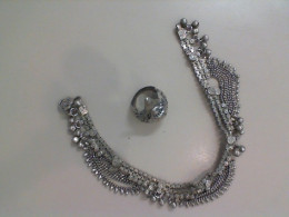 Set of eagle head ring and bracelet