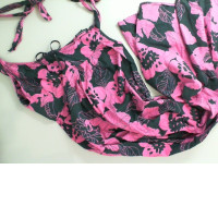 Black and pink tie-up dress