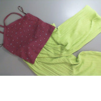 Children's set, green pants and a red top