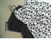 Set of 2 black and white short women's dresses with straps