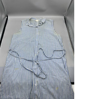 White long dress with blue stripes White long dress with blue stripes