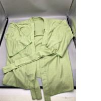  light green kimono-style robe with a matching belt. 