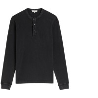 w's jwa ribbed henley neck black
