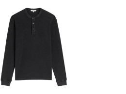 w's jwa ribbed henley neck black w's jwa ribbed henley neck black