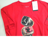 Red men's T-shirt with applique