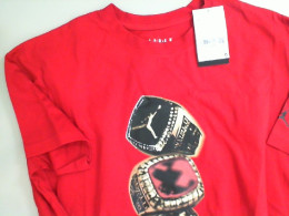 Red men's T-shirt with applique