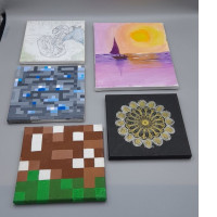 Set of 5 Small hand-painted drawings Set of 5 Small hand-painted drawings