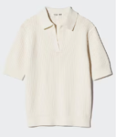 women cotton pointelle skipper polo sweater