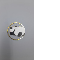 Metal panda brooch for decoration.