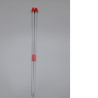 A pair of aluminum knitting needles.