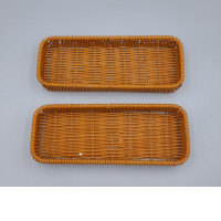 Set of 2 Brown woven plastic basket