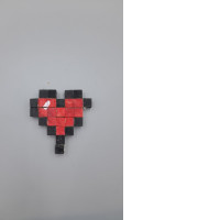 Handmade pixel art heart shape, inspired by the game Minecraft.