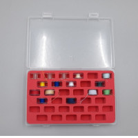  LALAFINA plastic sewing bobbin organizer box designed to hold and protect bobbins. 