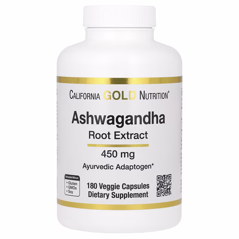 California Gold Nutrition Ashwagandha 450 mg - 180 Veggie Capsules